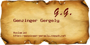 Genzinger Gergely névjegykártya